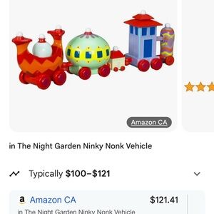 In the night Garden  2 vehicle , toys, Ninky Nonk television show ,toy .mini ,